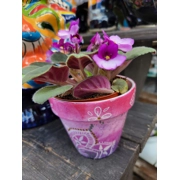 Mandala Clay pots, hand-painted
