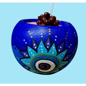 Candle Cement mandala Full Color Evil Eye Pot