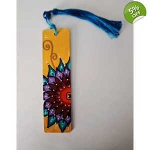 Hand-Painted Wood Mandala Bookmark – Colorful & Unique