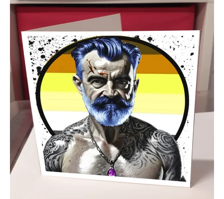 Blue Beard Bear Greeting Card