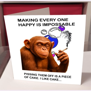 The Chimp I Like Cake Greeting Card