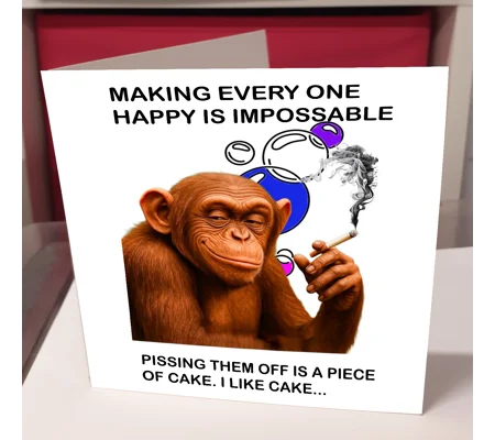 The Chimp I Like Cake Greeting Card