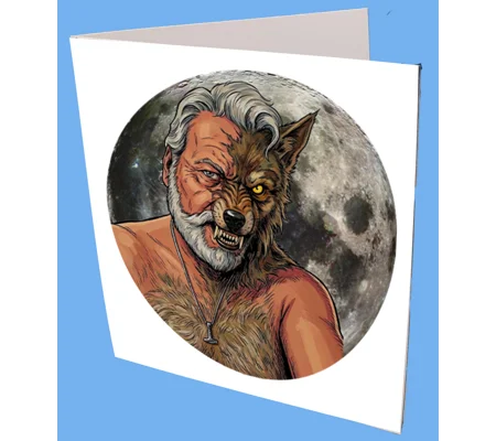 Wolf Half Breed Greeting Card