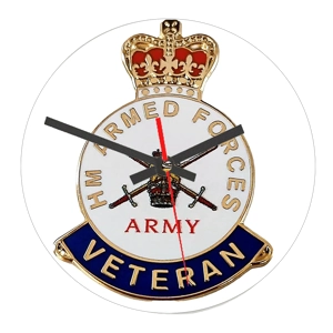Veterans Army Pin Badge Clock