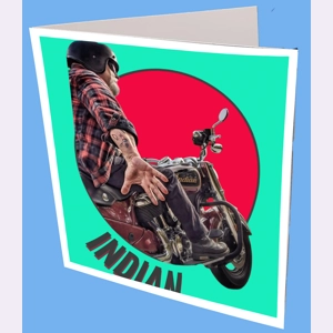 Indian Biker Red Sun Greeting Card