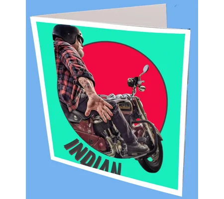 Indian Biker Red Sun Greeting Card