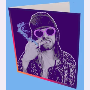 Kurt Cobain Smoking Greeting Card