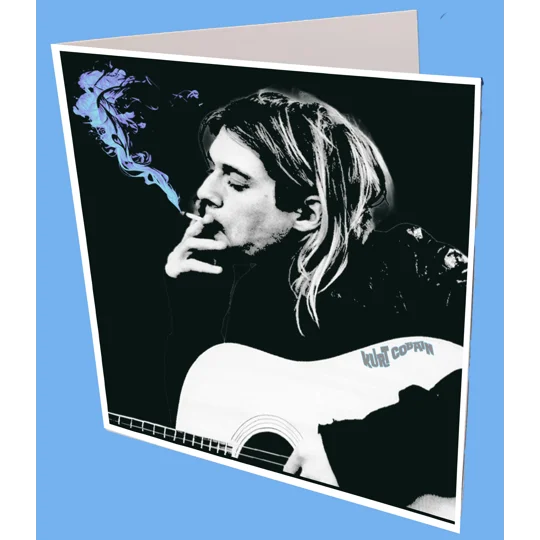 Kurt Cobain Smoking Greeting Card