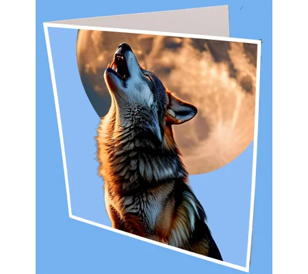 Moon Wolf Greeting Card