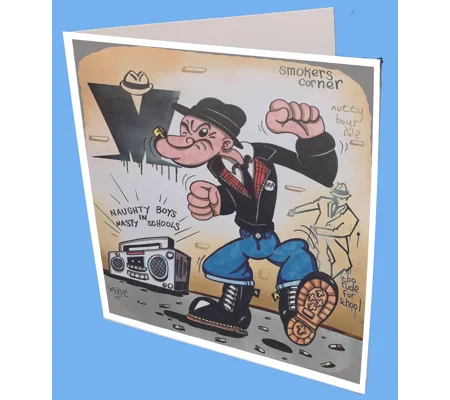 Popeye Madness Greeting Card
