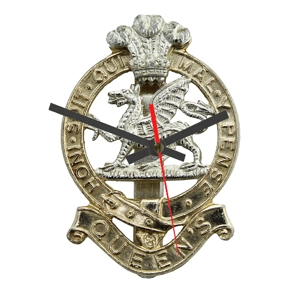 Queens Regimental Cap Badge Clock