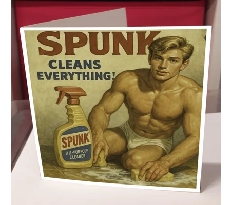 Spunk Cleans Greeting Card