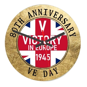 VE Day Gold Rim Clock
