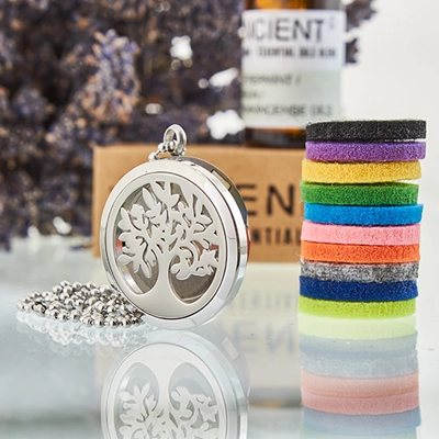 Aromatherapy Diffuser Necklace – Tree of Life 30mm – Essential Oil Locket Pendant