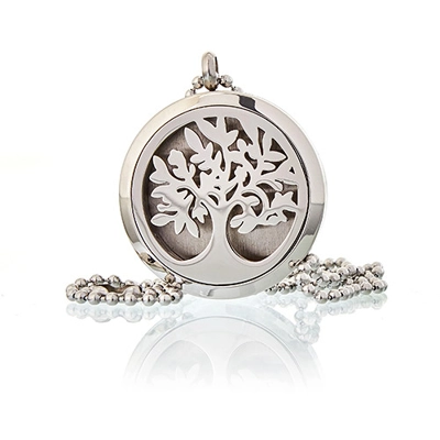 Aromatherapy Diffuser Necklace – Tree of Life 30mm – Essential Oil Locket Pendant