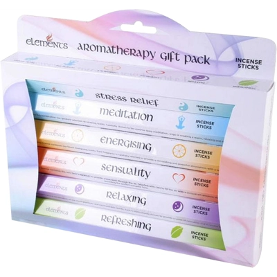 Aromatherapy Fragrance Range Incense Sticks – Display Box of 6 Assorted Packs by Elements