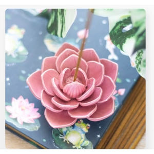 Pink Water Lily Incense Stick Holder Pink Water Lily Incense Stick Holder