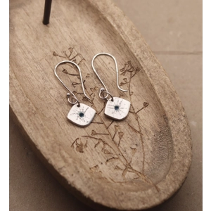 Magic Eye fine silver & enamelled earrings