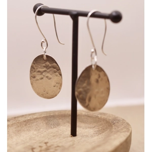 Recycled Sterling Silver Oval Earrings