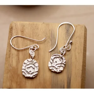 Fine silver patterned earrings