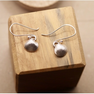 Fine Silver Shell Dangle Earrings