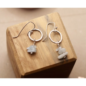 Aquamarine hoop earrings