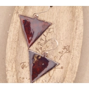 Burgundy Triangle Enamelled earrings