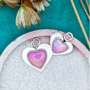 Aurora Opal heart necklace