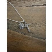 St Christopher & cross- Sterling Silver