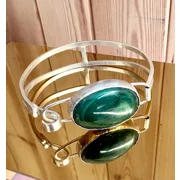 Malachite torque bracelet