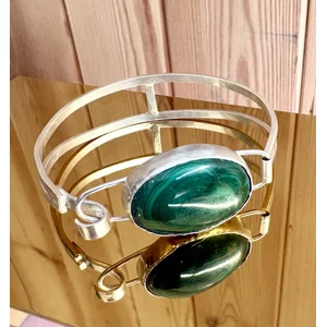 Malachite torque bracelet