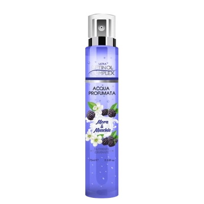 Retinol complex acqua profumata per il corpo Mora e muschio 75ml Retinol complex acqua profumata per il corpo Mora e muschio 75ml
