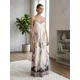 Abito Lungo Boho con Stampa Floreale Rosa e Nera