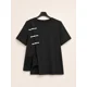 T-Shirt CON CHIUSURE A RANOCCHIO Asimmetrica Ner..