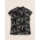 T-Shirt Black & White Floral con Ricamo Floreale..