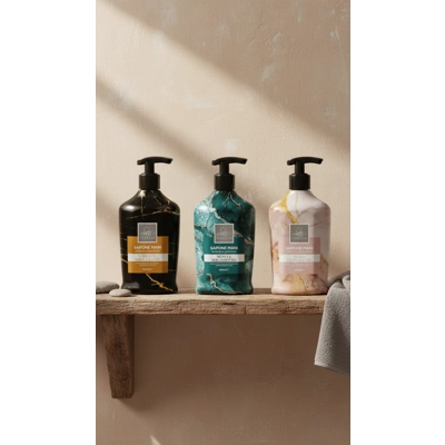 Lady Venezia Sapone Mani 500ml con Effetto Marmo e Venature Dorate