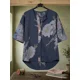 Camicia Floreale Blu Notte con Stampa Artistica