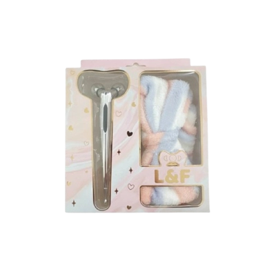 L & F kit con rullo massaggiante viso e fascia per capelli L & F kit con rullo massaggiante viso e fascia per capelli