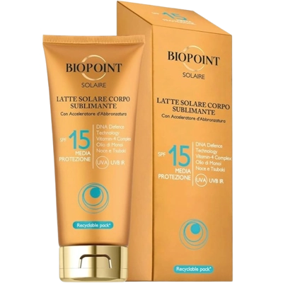 Biopoint - Latte solare corpo sublimante spf 15 200 ml Biopoint - Latte solare corpo sublimante spf 15 200 ml