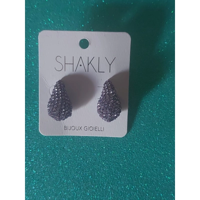 Shakly - Orecchini a goccia con strass lilla
