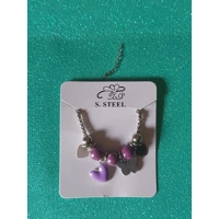 Bracciale con ciondoli viola