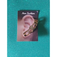 Ear Climber dorato con strass