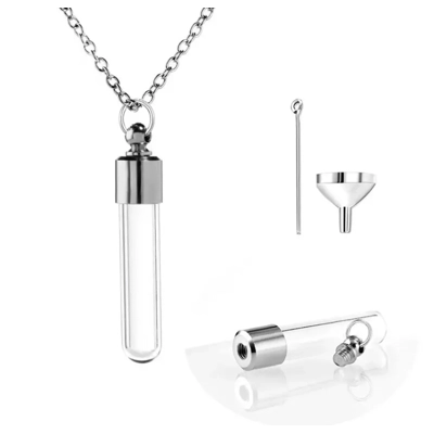 Unisex necklace Stainless steel silver necklace with filla..