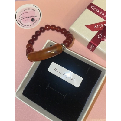 Red onyx beaded gemstone bracelet Red onyx beaded gemstone bracelet