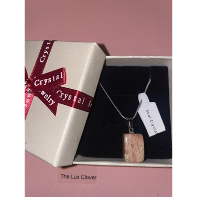Genuine gemstone necklace on silver plated chain boxed gift Genuine gemstone necklace on silver plated chain boxed gift