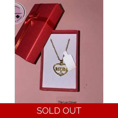 Gold mum Mother’s Day necklace boxed gift