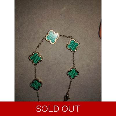 Ladies Clover 18k gold plated green clover jewellery Ladies Clover 18k gold plated green clover jewellery