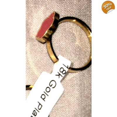 Ladies 18k gold ring - red clover ring gift Ladies 18k gold ring - red clover ring gift