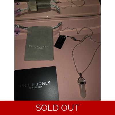 Phillip jones necklace Rose Quartz Pendant Silver Chain In.. Phillip jones necklace Rose Quartz Pendant Silver Chain In..