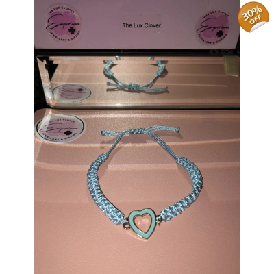 Teal blue heart rope bracelet Teal blue heart rope bracelet